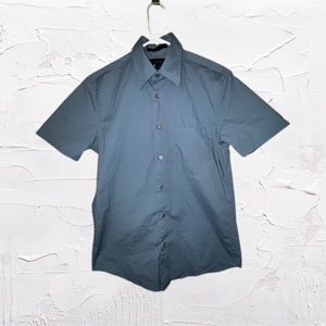 Express | Blue Casual Short Sleeve Button Down